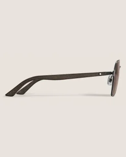 Quadratische Sonnenbrille mit schwarzem Metallrahmen - - Metall - MB134473 - Sonnenbrillen