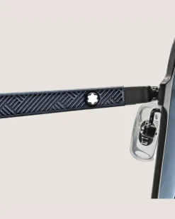 Quadratische Sonnenbrille mit schwarzem Metallrahmen - - Metall - MB134473 - Sonnenbrillen