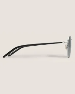 Quadratische Sonnenbrille mit silberfarbenem Metallrahmen - - Metall - MB134463 - Sonnenbrillen