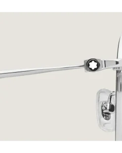 Quadratische Sonnenbrille mit silberfarbenem Titanrahmen - - Titan - MB135562 - Sonnenbrillen