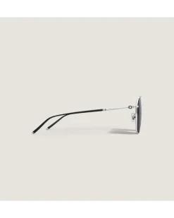 Quadratische Sonnenbrille mit silberfarbenem Titanrahmen - - Titan - MB135562 - Sonnenbrillen