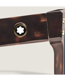 Quadratische Sonnenbrille mit Havana-Acetatrahmen - Havanna - Kunststoff - MB135576 - Sonnenbrillen