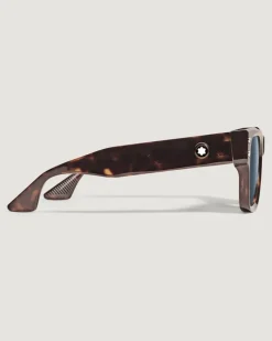 Quadratische Sonnenbrille mit Havana-Acetatrahmen - Havanna - Kunststoff - MB135576 - Sonnenbrillen