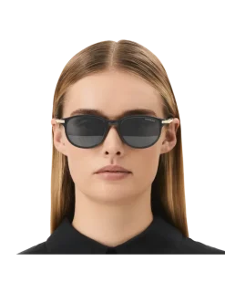 Quadratische Sonnenbrille mit schwarzem Acetatrahmen - - Kunststoff - MB131311 - Sonnenbrillen