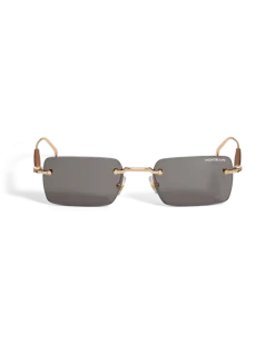 Quadratische Sonnenbrille mit goldfarbener Metallfassung - MB136919 - Sonnenbrillen