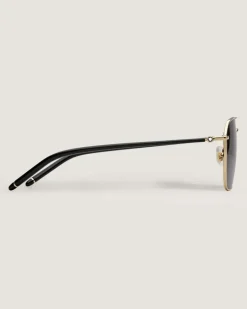 Quadratische Sonnenbrille mit goldfarbenem Metallrahmen - - Metall - MB134414 - Sonnenbrillen