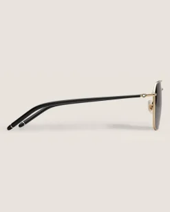 Quadratische Sonnenbrille mit goldfarbenem Metallrahmen - - Metall - MB134414 - Sonnenbrillen