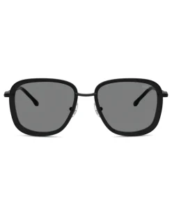 Quadratische Sonnenbrille - Sonnenbrille - Unisex - Schwarz