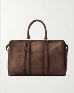 Quentin 009 Suede Weekend Bag Brown