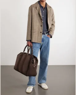 Quentin 009 Suede Weekend Bag Brown