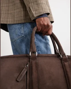 Quentin 009 Suede Weekend Bag Brown