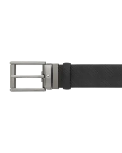 Rechteckiger Gürtel mm aus Extreme Leder - Schwarz - Leder - MB130586 - Gürtel