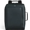 Rechteckiger Montblanc Companion Rucksack - Tweed-Blau - Leder - MB222875 - Rucksäcke