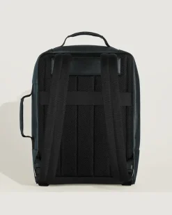 Rechteckiger Montblanc Companion Rucksack - Tweed-Blau - Leder - MB222875 - Rucksäcke