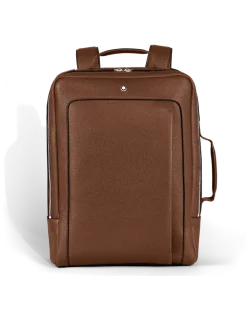 Rechteckiger Montblanc Companion Rucksack - Rehbraun - Leder - MB221628 - Rucksäcke