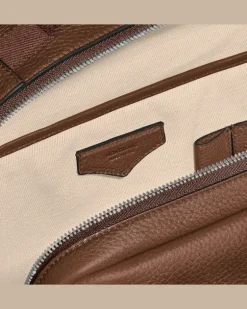 Rechteckiger Montblanc Companion Rucksack - Rehbraun - Leder - MB221628 - Rucksäcke