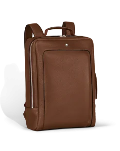 Rechteckiger Montblanc Companion Rucksack - Rehbraun - Leder - MB221628 - Rucksäcke