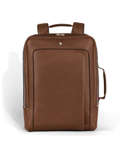 Rechteckiger Montblanc Companion Rucksack - Rehbraun - Leder - MB221628 - Rucksäcke
