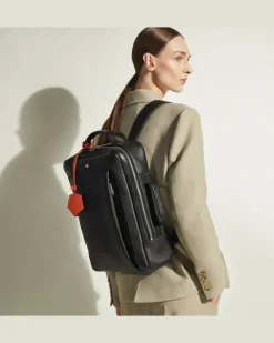 Rechteckiger Montblanc Companion Rucksack - Schwarz - Leder - MB221626 - Rucksäcke