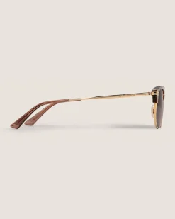 Rechteckige Sonnenbrille mit goldfarbenem Metallrahmen - - Metall - MB134462 - Sonnenbrillen