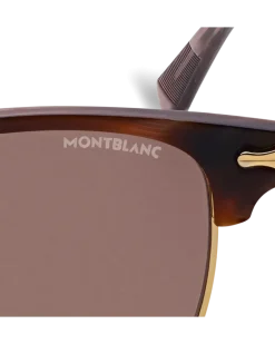 Rechteckige Sonnenbrille mit goldfarbenem Metallrahmen - - Metall - MB134462 - Sonnenbrillen