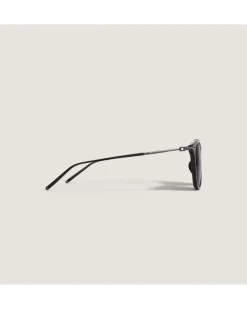 Rechteckige Sonnenbrille mit schwarzem Acetatrahmen - - Kunststoff - MB135564 - Sonnenbrillen