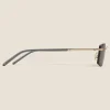 Rechteckige Sonnenbrille mit goldfarbener Metallfassung - MB136916 - Sonnenbrillen