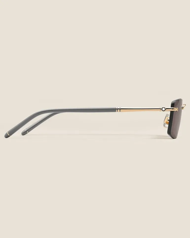 Rechteckige Sonnenbrille mit goldfarbener Metallfassung - MB136916 - Sonnenbrillen