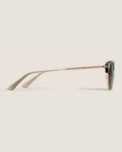 Rechteckige Sonnenbrille mit goldfarbenem Metallrahmen - - Metall - MB134474 - Sonnenbrillen