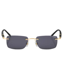 Rechteckige Sonnenbrille mit goldfarbenem Metallrahmen - - Metall - MB133465 - Sonnenbrillen