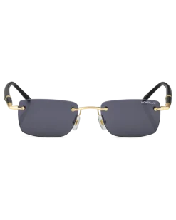 Rechteckige Sonnenbrille mit goldfarbenem Metallrahmen - - Metall - MB133465 - Sonnenbrillen