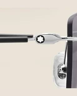 Rechteckige Sonnenbrille mit silberfarbener Metallfassung - MB136915 - Sonnenbrillen