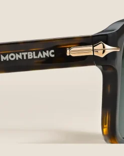 Rechteckige Sonnenbrille mit havannabrauner Kunststofffassung - MB136921 - Sonnenbrillen