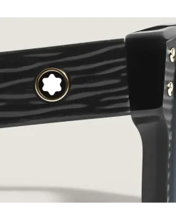 Rechteckige Sonnenbrille mit schwarzem Acetatrahmen - - Kunststoff - MB135574 - Sonnenbrillen