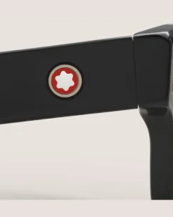 Rechteckige Sonnenbrille mit schwarzem Acetatrahmen - - Kunststoff - MB134415 - Sonnenbrillen