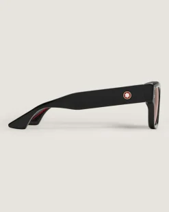 Rechteckige Sonnenbrille mit schwarzem Acetatrahmen - - Kunststoff - MB134415 - Sonnenbrillen