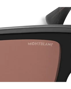 Rechteckige Sonnenbrille mit schwarzem Acetatrahmen - - Kunststoff - MB134415 - Sonnenbrillen