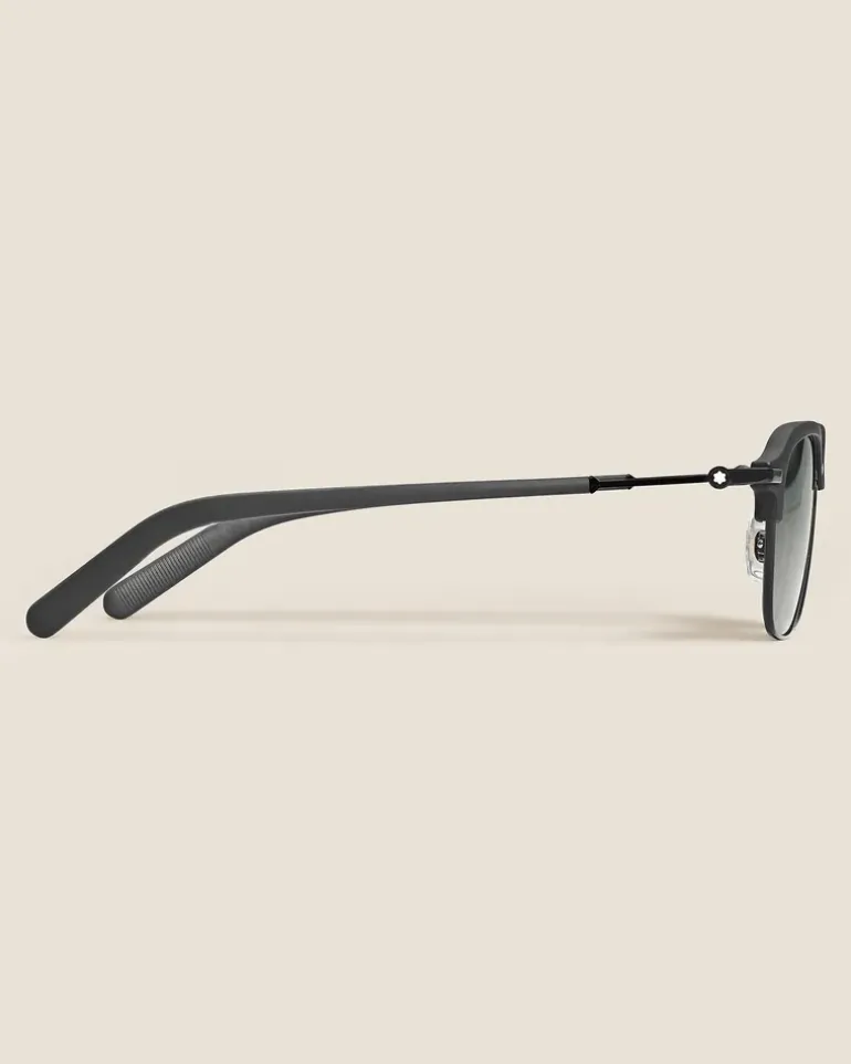 Rechteckige Sonnenbrille mit schwarzer Metallfassung - MB136911 - Sonnenbrillen