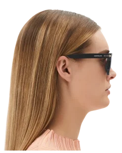 Rechteckige Sonnenbrille mit schwarzem Acetatrahmen - - Kunststoff - MB131230 - Sonnenbrillen