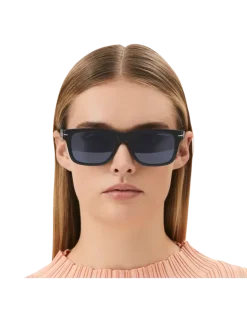 Rechteckige Sonnenbrille mit schwarzem Acetatrahmen - - Kunststoff - MB131230 - Sonnenbrillen