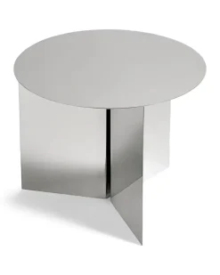 Reflektierender runder Beistelltisch - Silber