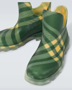 Regenstiefel Burberry Check GrüN