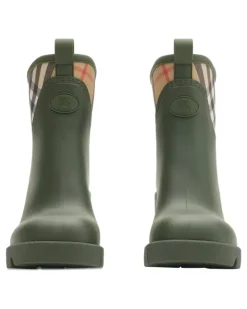Regenstiefel mit kariertem Absatz - Grün