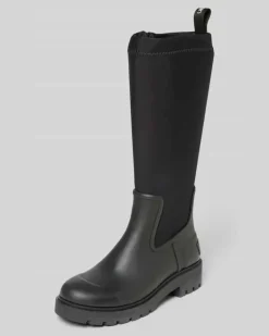 Regenstiefel mit Logo-Patch Black