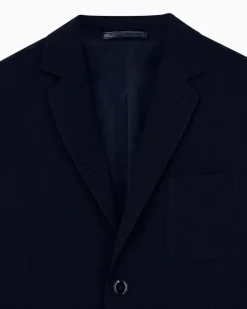 Regular Fit Blazer mit Reverskragen und Fischgratmuster Schwarz