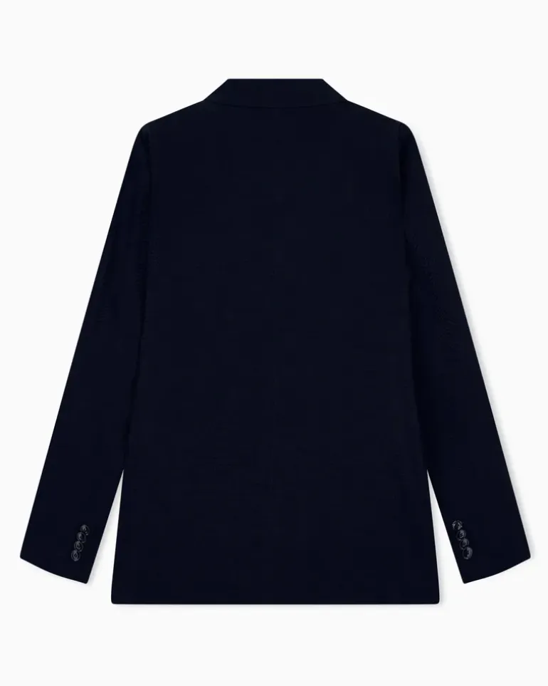 Regular Fit Blazer mit Reverskragen und Fischgratmuster Schwarz