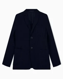 Regular Fit Blazer mit Reverskragen und Fischgratmuster Schwarz
