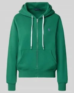 Regular Fit Sweatjacke aus Baumwoll-Mix Gruen