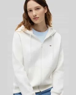 Regular Fit Sweatjacke aus Baumwoll-Mix Offwhite