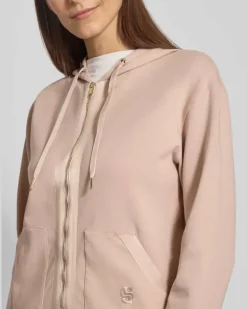 Regular Fit Sweatjacke aus Baumwoll-Mix Modell 'SHINY B Beige